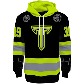 customized troy trojans safety motif black neon green hoodie best selling