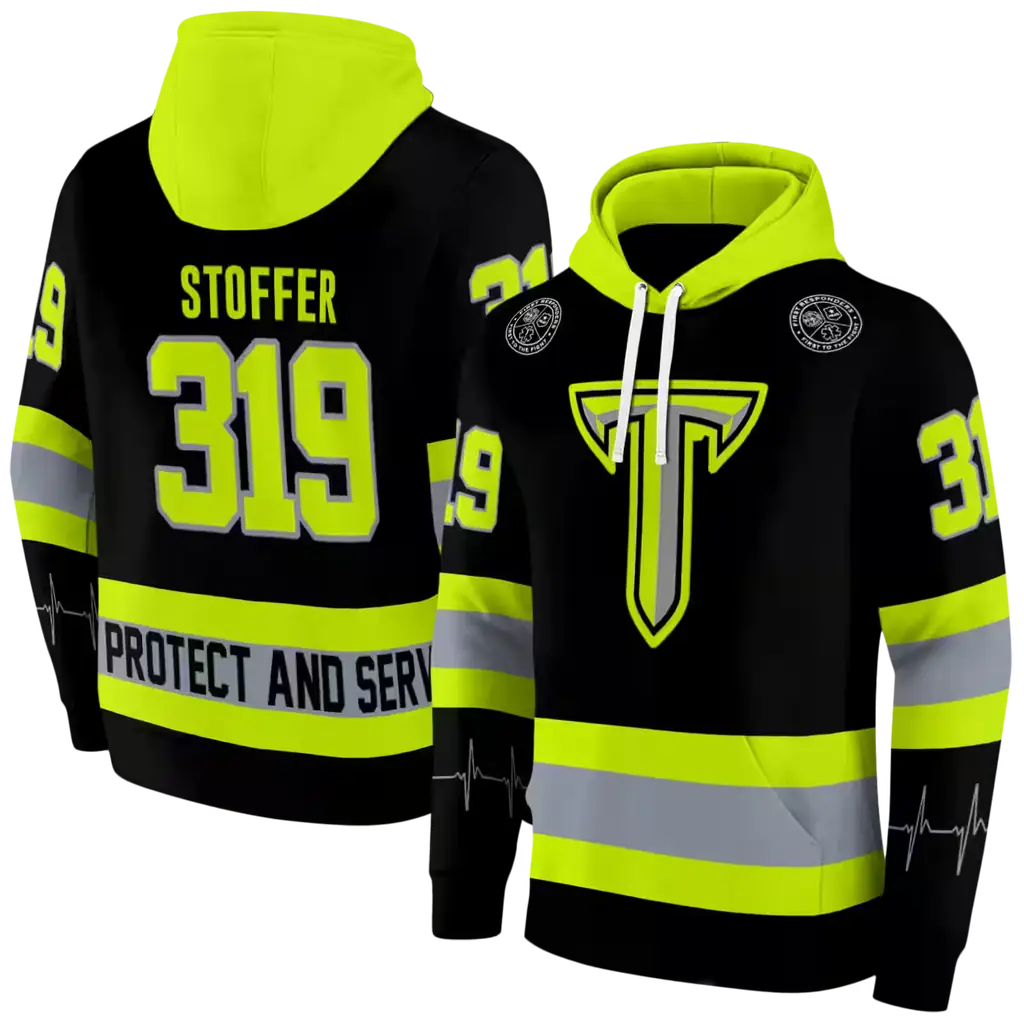 customized troy trojans safety motif black neon green hoodie fashion forward customized troy trojans safety motif black neon green hoodie fashion forward
