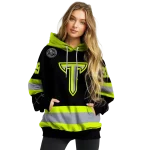 customized troy trojans safety motif black neon green hoodie best selling