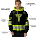 customized troy trojans safety motif black neon green hoodie best selling