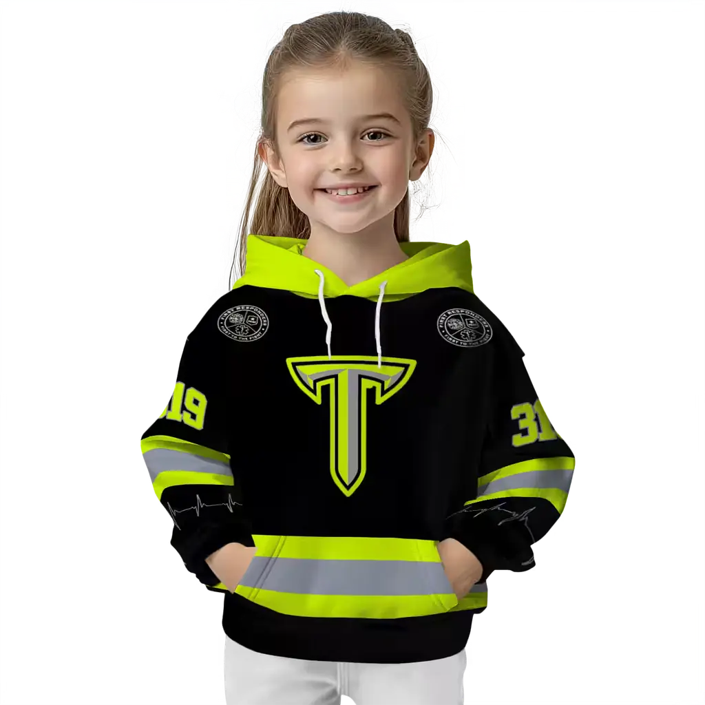 customized troy trojans safety motif black neon green hoodie top rated customized troy trojans safety motif black neon green hoodie top rated