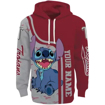 customized troy trojans stitch red hoodie best selling