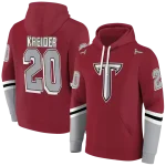 customized troy trojans striped sleeves red hoodie best selling