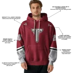 customized troy trojans striped sleeves red hoodie best selling