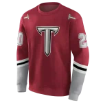 customized troy trojans striped sleeves red hoodie best selling