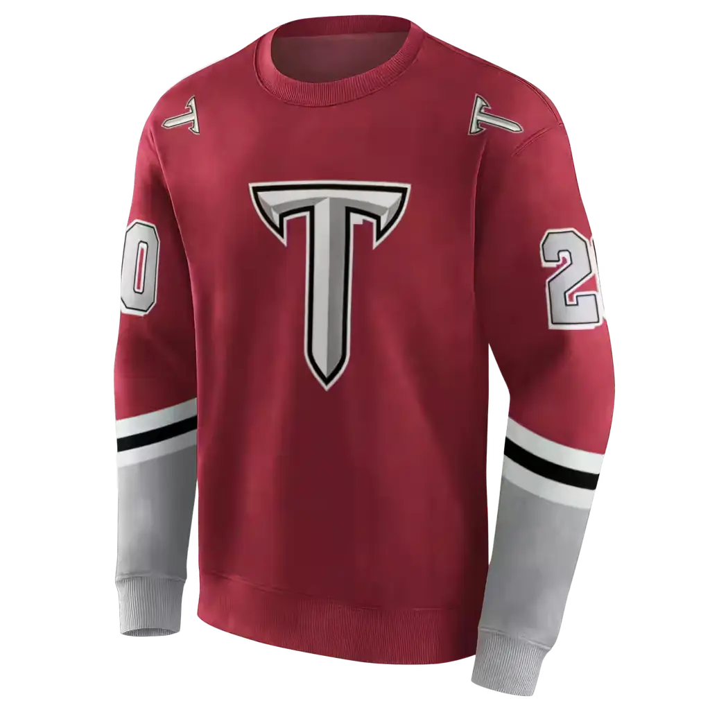 customized troy trojans striped sleeves red hoodie new arrival customized troy trojans striped sleeves red hoodie new arrival