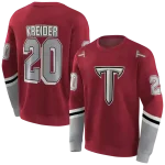 customized troy trojans striped sleeves red hoodie best selling