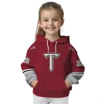 customized troy trojans striped sleeves red hoodie best selling