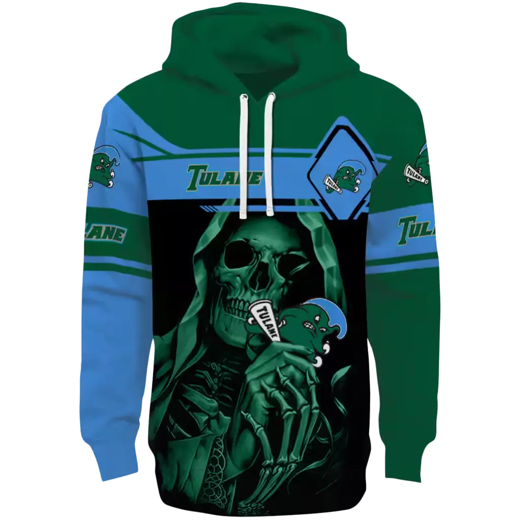 customized tulane green wave grim reaper green black hoodie best selling customized tulane green wave grim reaper green black hoodie best selling