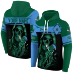 customized tulane green wave grim reaper green black hoodie best selling