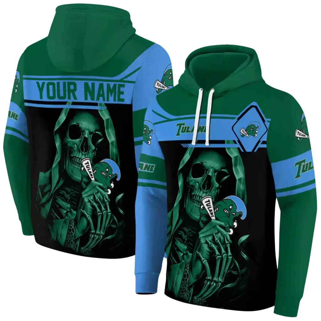 customized tulane green wave grim reaper green black hoodie fashion forward customized tulane green wave grim reaper green black hoodie fashion forward