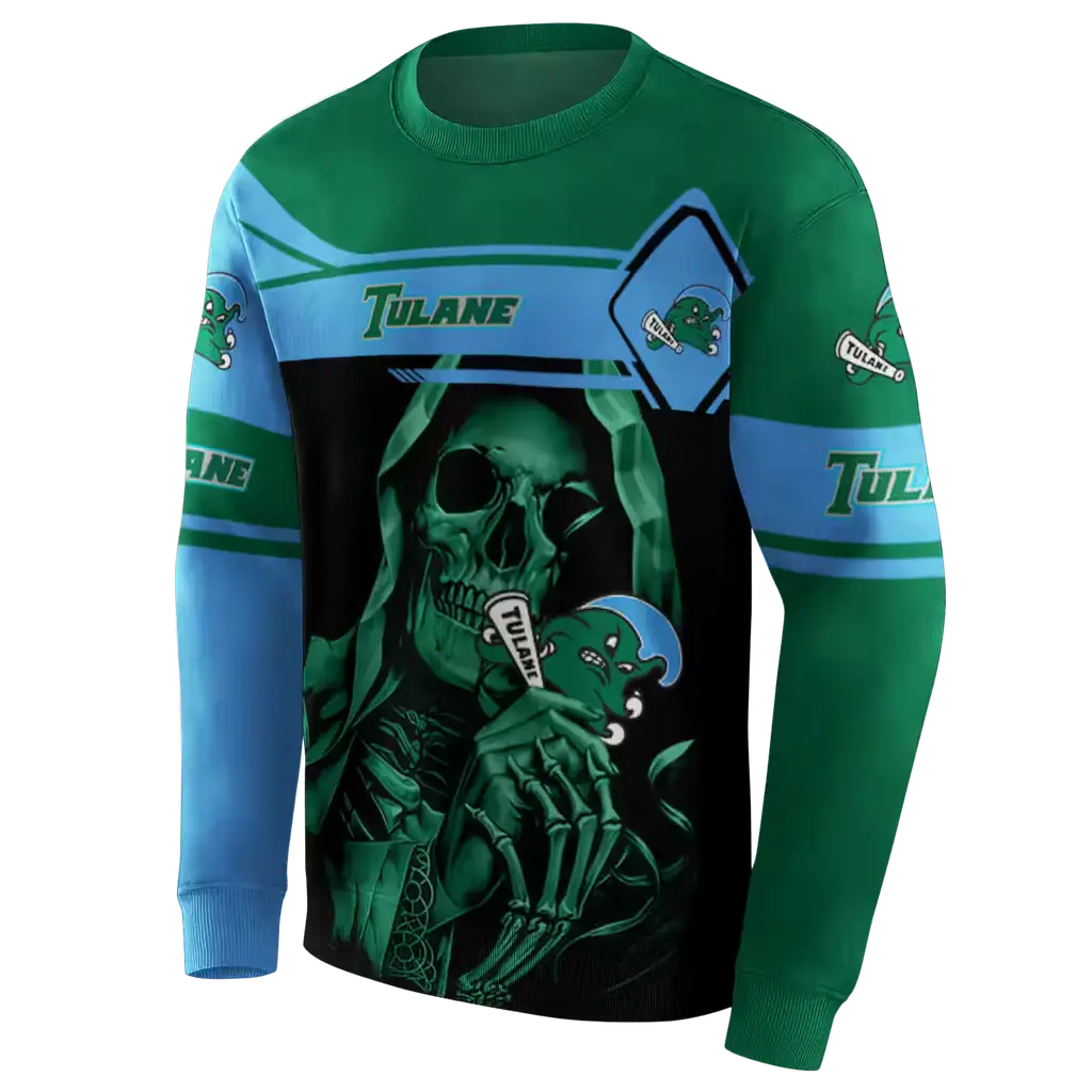 customized tulane green wave grim reaper green black hoodie new arrival customized tulane green wave grim reaper green black hoodie new arrival