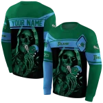 customized tulane green wave grim reaper green black hoodie best selling