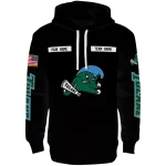 customized tulane green wave punisher skull black hoodie best selling
