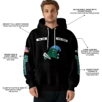 customized tulane green wave punisher skull black hoodie best selling
