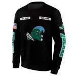 customized tulane green wave punisher skull black hoodie best selling