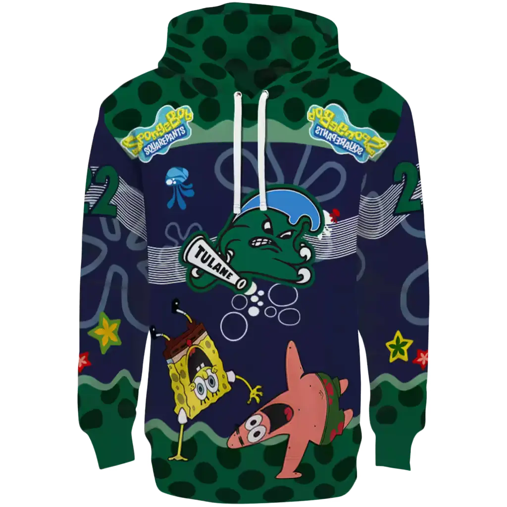 customized tulane green wave spongebob patrick star green navy hoodie best selling customized tulane green wave spongebob patrick star green navy hoodie best selling