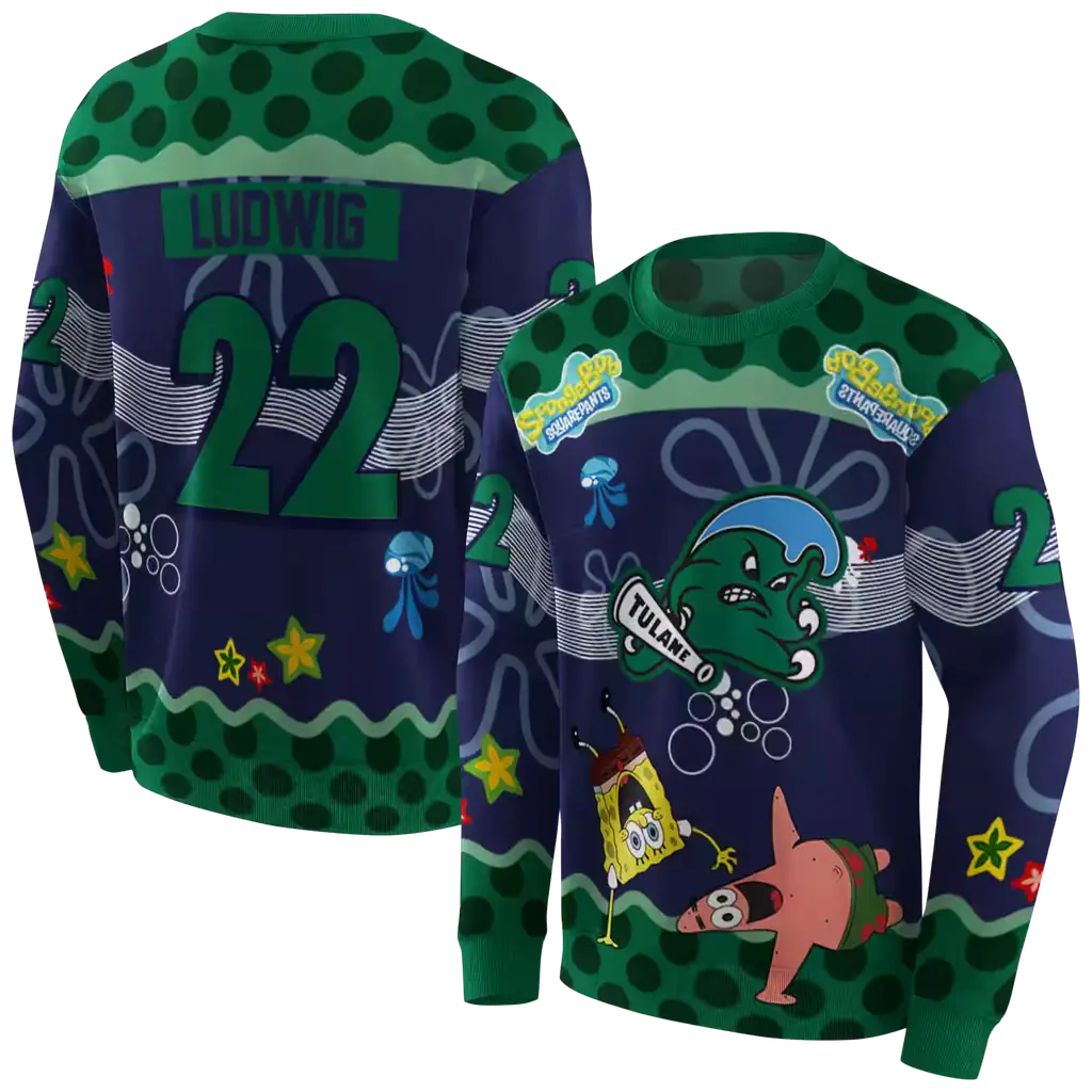 customized tulane green wave spongebob patrick star green navy hoodie premium grade customized tulane green wave spongebob patrick star green navy hoodie premium grade