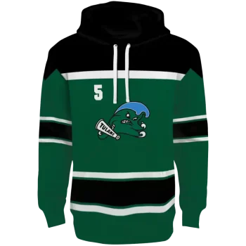 customized tulane green wave striped pattern green hoodie best selling
