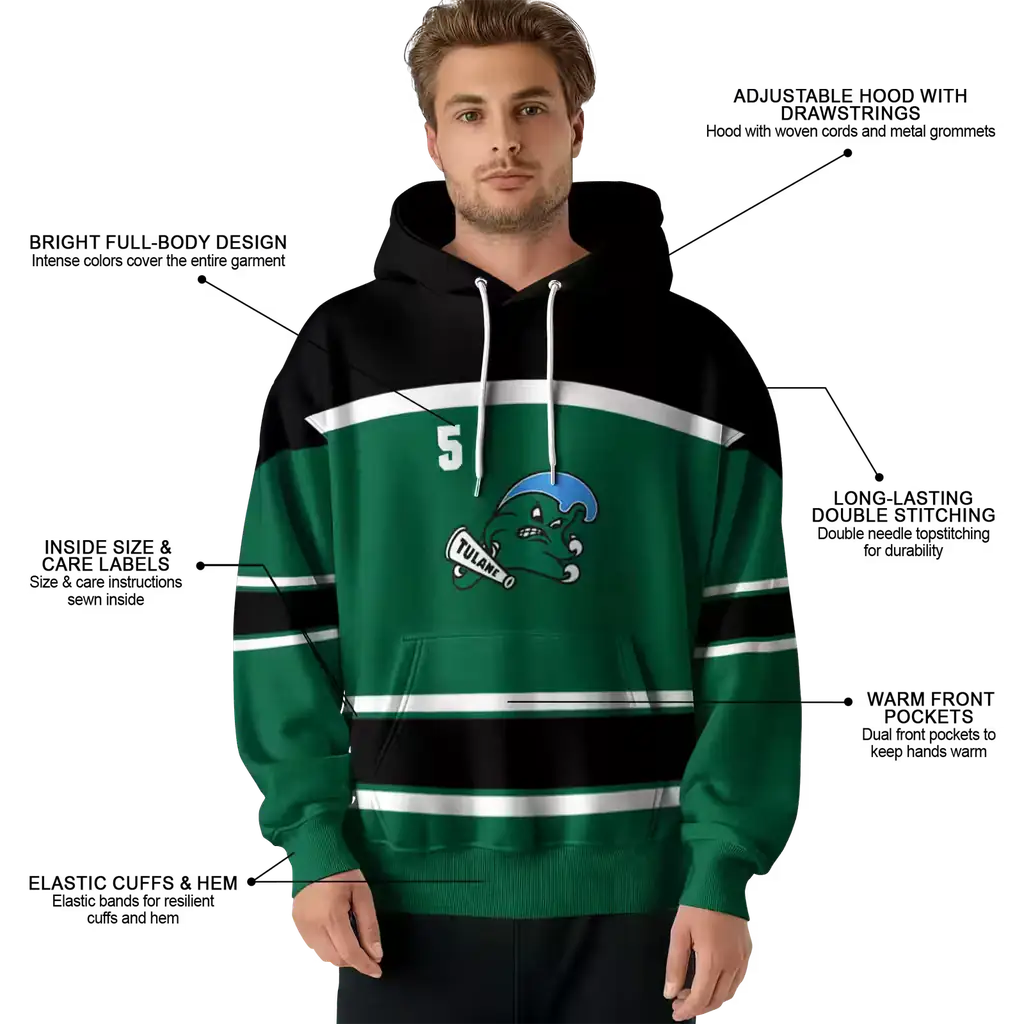 customized tulane green wave striped pattern green hoodie latest model customized tulane green wave striped pattern green hoodie latest model