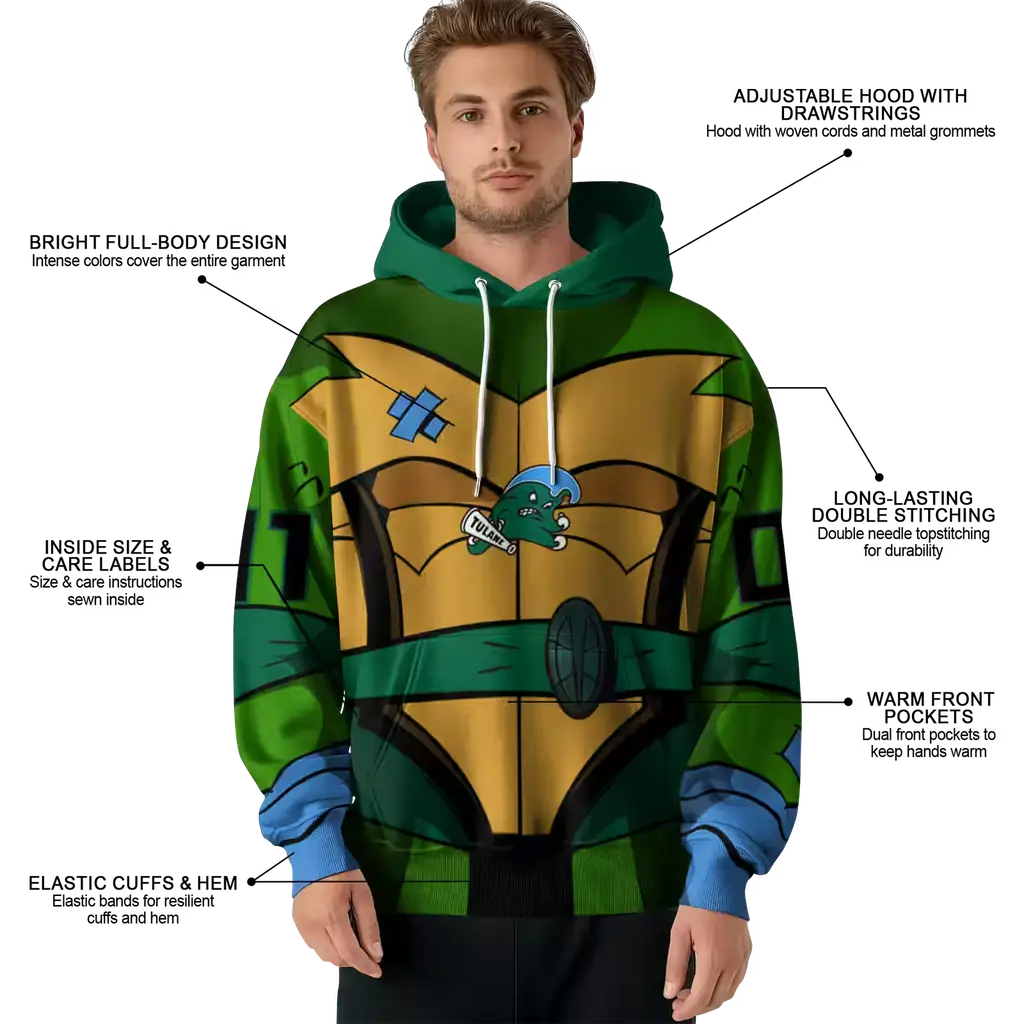 customized tulane green wave superhero armor green hoodie latest model customized tulane green wave superhero armor green hoodie latest model