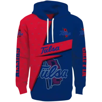 customized tulsa golden hurricane abstract shape blue hoodie best selling