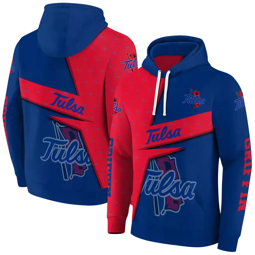customized tulsa golden hurricane abstract shape blue hoodie fashion forward customized tulsa golden hurricane abstract shape blue hoodie fashion forward