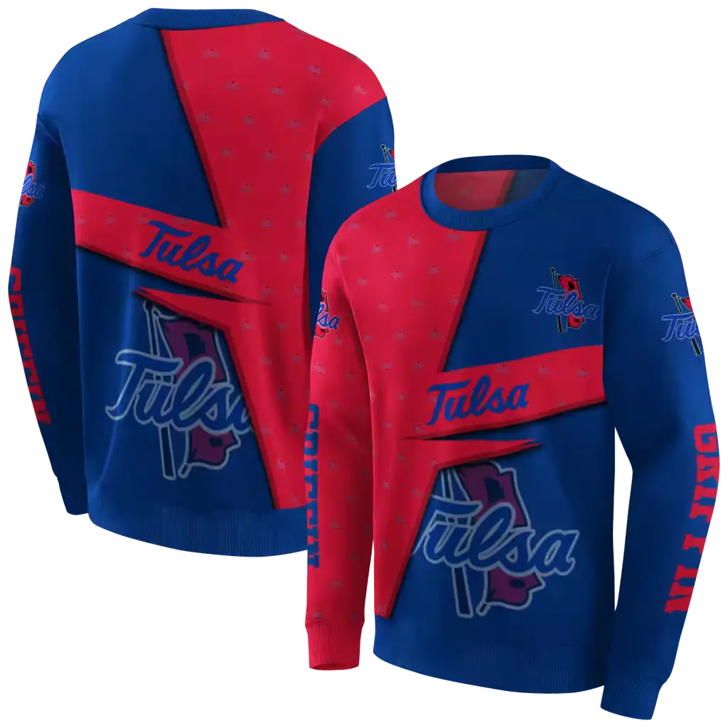 customized tulsa golden hurricane abstract shape blue hoodie premium grade customized tulsa golden hurricane abstract shape blue hoodie premium grade