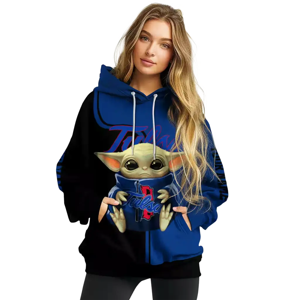 customized tulsa golden hurricane baby yoda blue black hoodie high quality customized tulsa golden hurricane baby yoda blue black hoodie high quality
