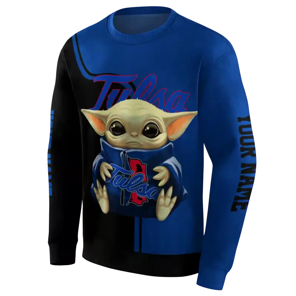 customized tulsa golden hurricane baby yoda blue black hoodie new arrival customized tulsa golden hurricane baby yoda blue black hoodie new arrival