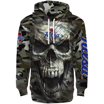 customized tulsa golden hurricane camo skull hoodie best selling