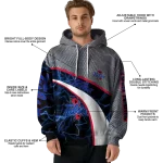 customized tulsa golden hurricane hexagonal mesh blue black gray hoodie best selling