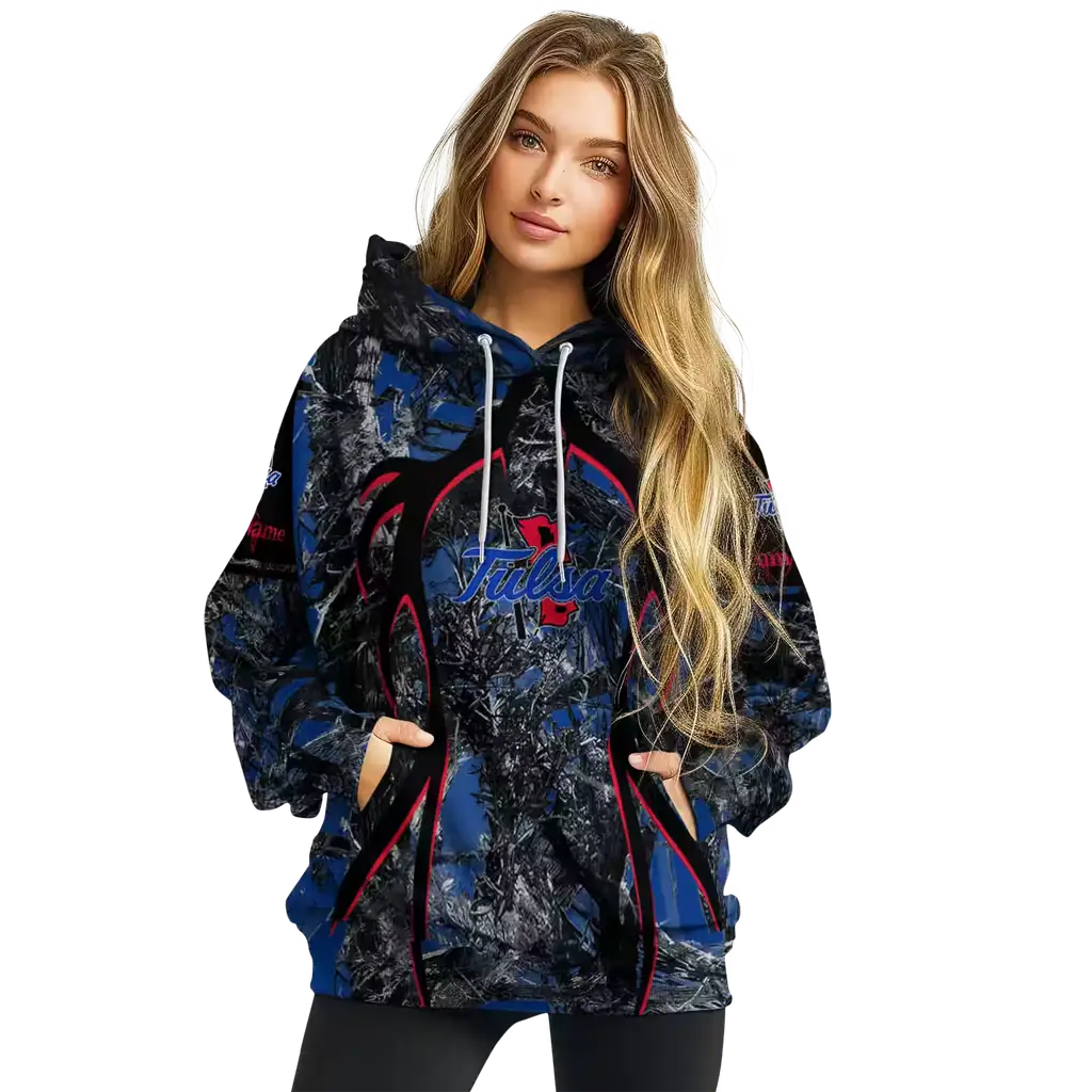 customized tulsa golden hurricane hunting theme blue black hoodie high quality customized tulsa golden hurricane hunting theme blue black hoodie high quality