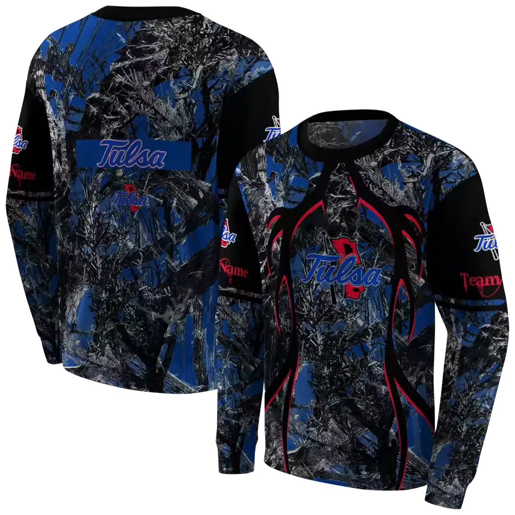 customized tulsa golden hurricane hunting theme blue black hoodie premium grade customized tulsa golden hurricane hunting theme blue black hoodie premium grade