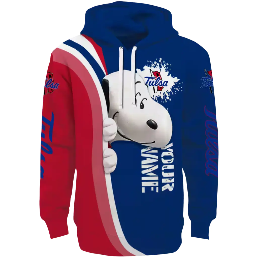 customized tulsa golden hurricane peeking snoopy blue hoodie best selling customized tulsa golden hurricane peeking snoopy blue hoodie best selling