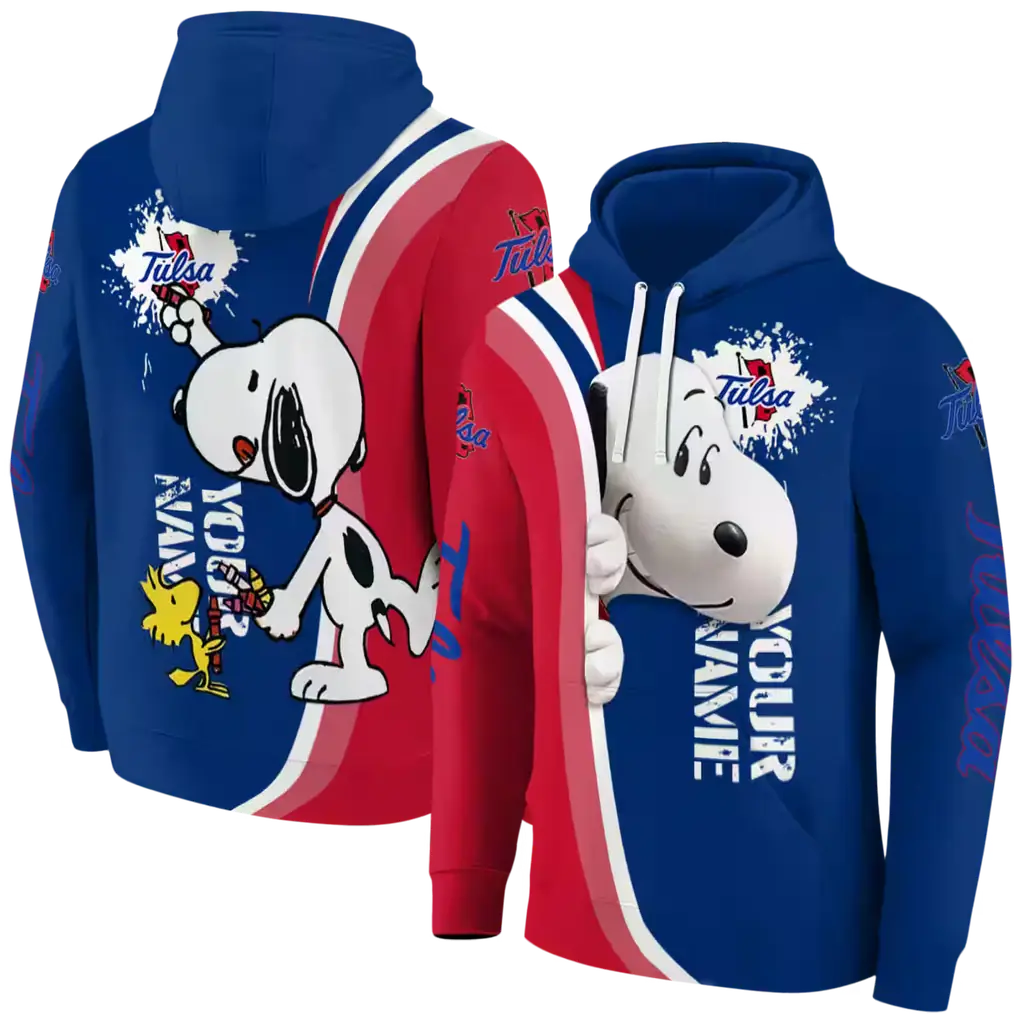 customized tulsa golden hurricane peeking snoopy blue hoodie fashion forward customized tulsa golden hurricane peeking snoopy blue hoodie fashion forward