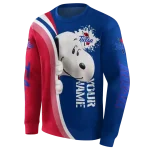 customized tulsa golden hurricane peeking snoopy blue hoodie best selling