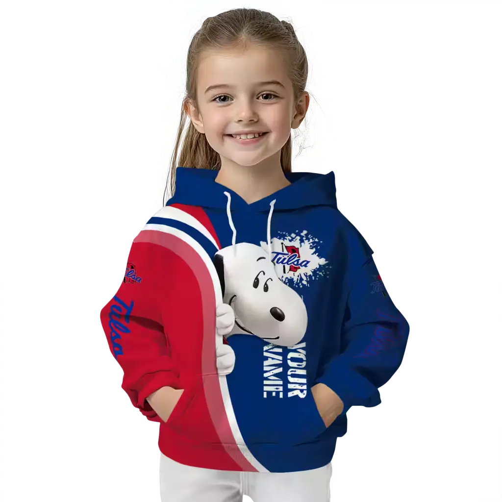 customized tulsa golden hurricane peeking snoopy blue hoodie top rated customized tulsa golden hurricane peeking snoopy blue hoodie top rated