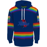 customized tulsa golden hurricane rainbow stripes blue hoodie best selling