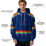 customized tulsa golden hurricane rainbow stripes blue hoodie best selling