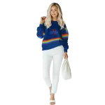 customized tulsa golden hurricane rainbow stripes blue hoodie best selling