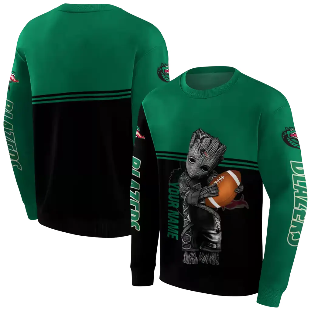 customized uab blazers baby groot green black hoodie premium grade customized uab blazers baby groot green black hoodie premium grade