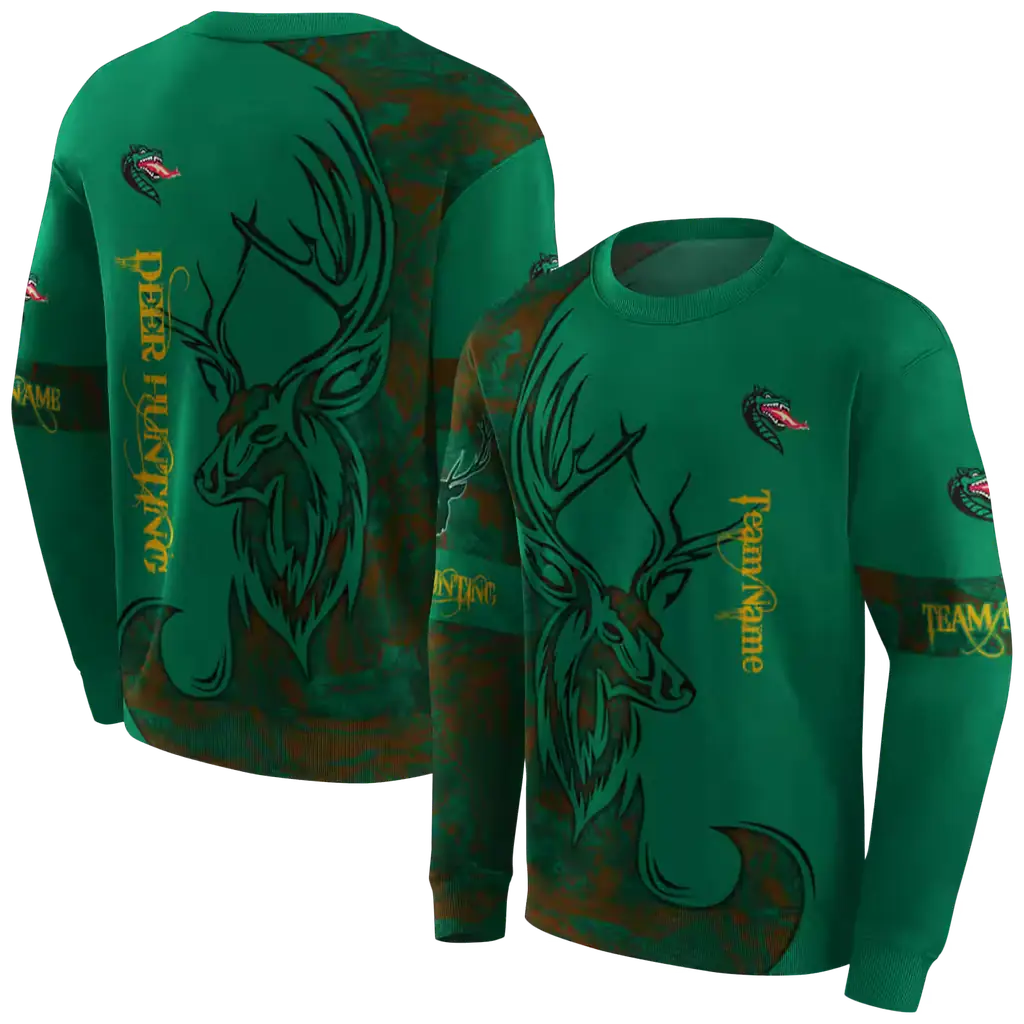 customized uab blazers deer silhouette green hoodie premium grade customized uab blazers deer silhouette green hoodie premium grade