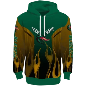 customized uab blazers flame design green hoodie best selling