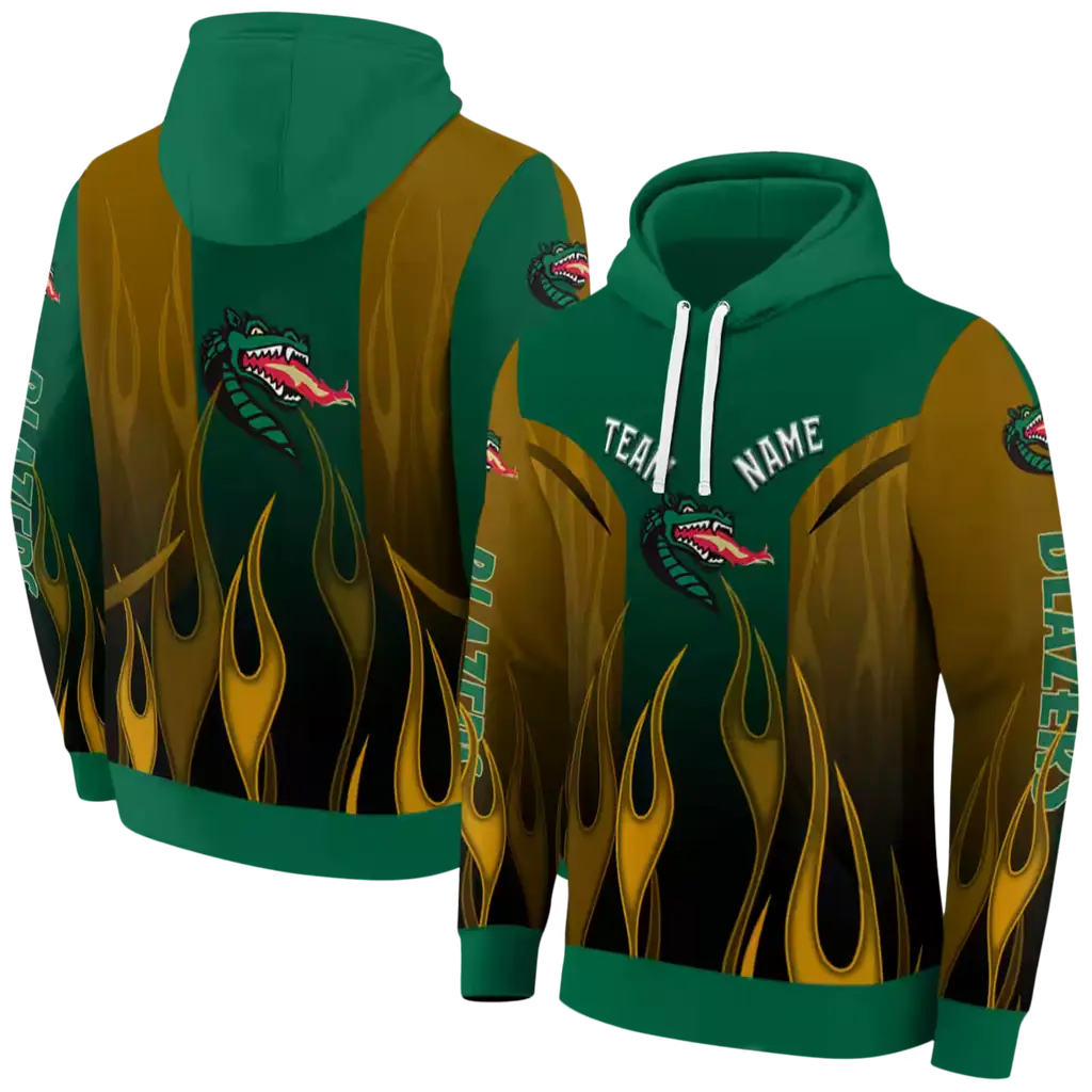 customized uab blazers flame design green hoodie fashion forward customized uab blazers flame design green hoodie fashion forward
