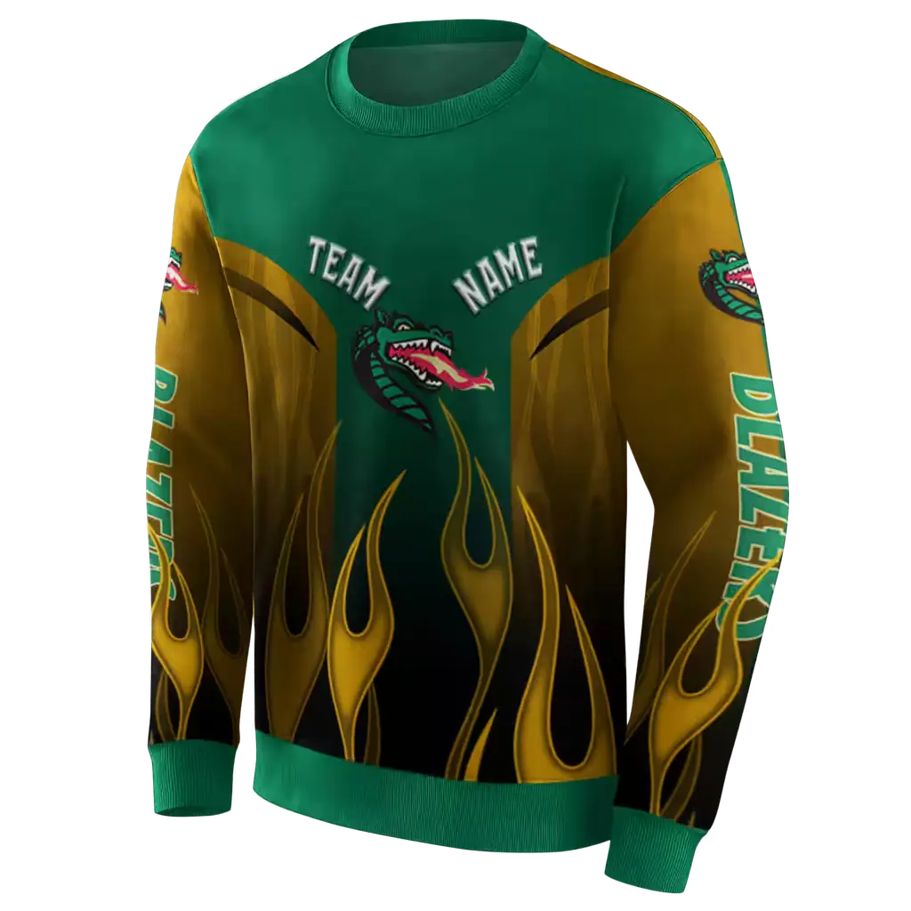 customized uab blazers flame design green hoodie new arrival customized uab blazers flame design green hoodie new arrival