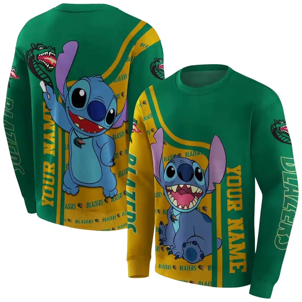 customized uab blazers stitch green hoodie premium grade customized uab blazers stitch green hoodie premium grade