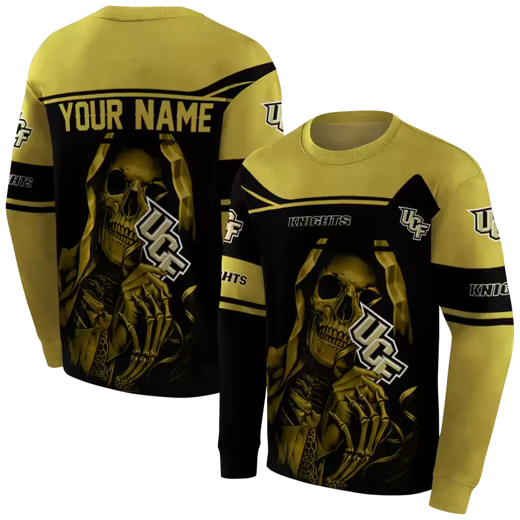 customized ucf knights grim reaper gold black hoodie premium grade customized ucf knights grim reaper gold black hoodie premium grade