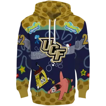 customized ucf knights spongebob patrick star gold navy hoodie best selling