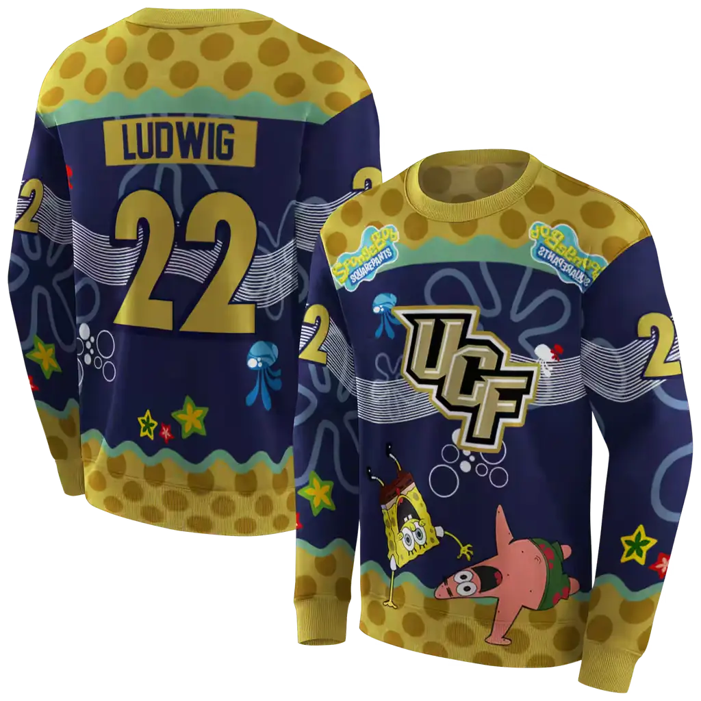 customized ucf knights spongebob patrick star gold navy hoodie premium grade customized ucf knights spongebob patrick star gold navy hoodie premium grade